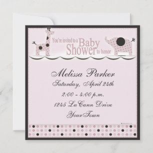 Baby Shower i Rosa Poka Dots-inbjudan Inbjudningar