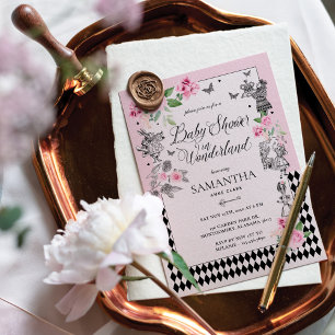 Baby Shower i Wonderland Chic Blommigt Fairytale Inbjudningar