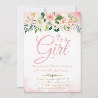 Baby Shower-inbjudan är en flickdusch