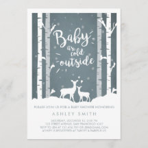 Baby Shower inbjudan Baby är kallet utanför Hjort