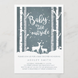 Baby Shower inbjudan Baby är kallet utanför Hjort