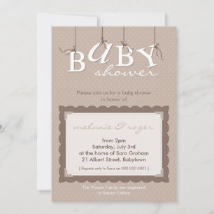 BABY SHOWER INBJUDAN: baby brev 3P Inbjudningar