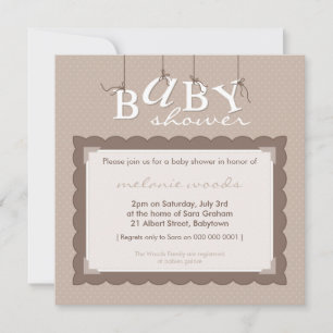 BABY SHOWER INBJUDAN: baby brev 3SQ Inbjudningar