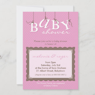 BABY SHOWER INBJUDAN: baby brev 4P Inbjudningar