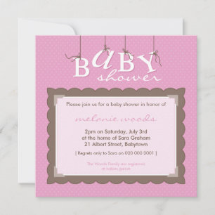 BABY SHOWER INBJUDAN: baby brev 4SQ Inbjudningar