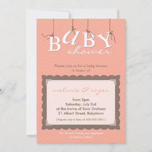 BABY SHOWER INBJUDAN: baby brev 5P Inbjudningar