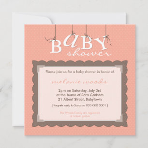 BABY SHOWER INBJUDAN: baby brev 5SQ Inbjudningar