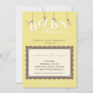 BABY SHOWER INBJUDAN: baby brev 7P Inbjudningar