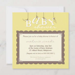BABY SHOWER INBJUDAN: baby brev 7SQ Inbjudningar