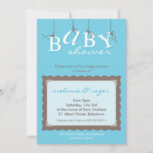 BABY SHOWER INBJUDAN: baby brev 8P Inbjudningar