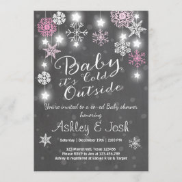 Baby Shower inbjudan Baby, det är kall utanför Gir