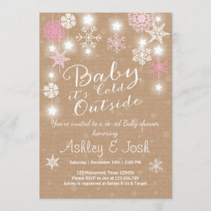 Baby Shower inbjudan Baby, det är kall utanför Gir