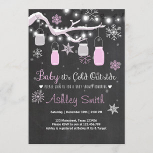 Baby Shower inbjudan Baby, det är kall utanför Gir