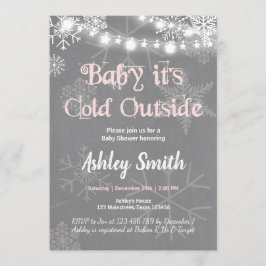 Baby Shower inbjudan Baby, det är kall utanför vin