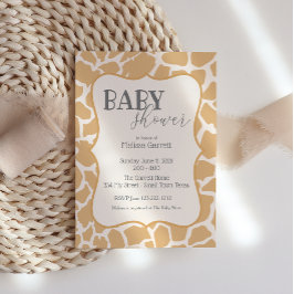 Baby Shower Inbjudan | Baby Giraffe Tan