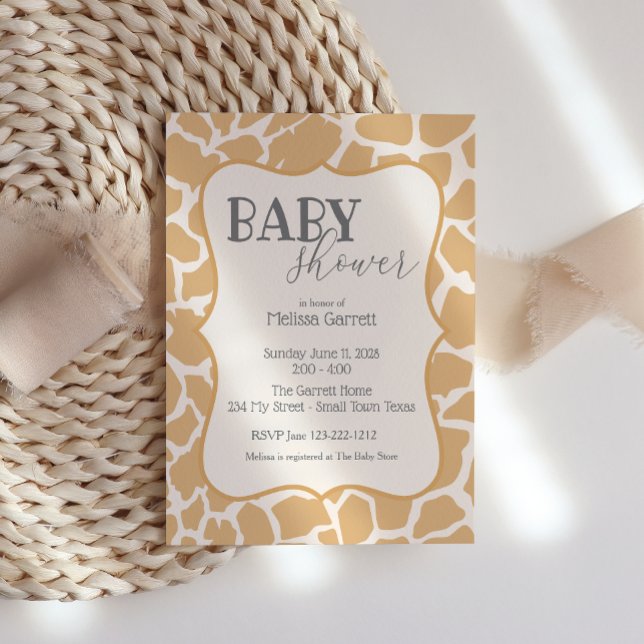 Baby Shower Inbjudan | Baby Giraffe Tan (Skapare uppladdad)