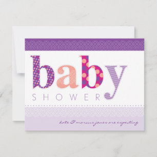 BABY SHOWER INBJUDAN :: baby mönstrat brev 2L
