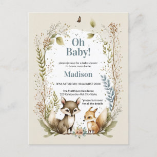 Baby Shower Inbjudan Boy Animals