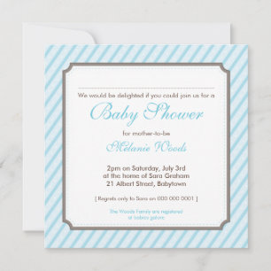 BABY SHOWER INBJUDAN: Candy rand 2SQ Inbjudningar