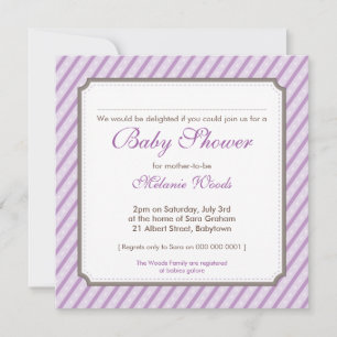 BABY SHOWER INBJUDAN: Candy rand 6SQ Inbjudningar