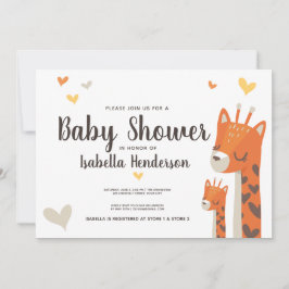 Baby Shower-inbjudan Cute Giraffe Jungle Animal Inbjudningar