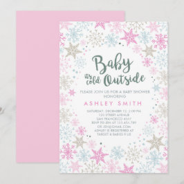Baby Shower inbjudan Det är kall utanför Snö Girl