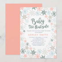 Baby Shower inbjudan Det är kall utanför Snöflingo