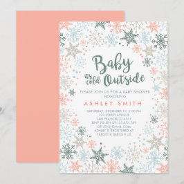 Baby Shower inbjudan Det är kall utanför Snöflingo