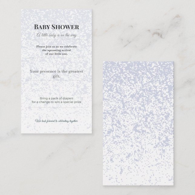 Baby Shower-inbjudan | Elegant blöjlotterikort Tilläggskort (Fram/baksida)