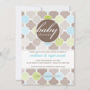 BABY SHOWER INBJUDAN: Fizzy spots 6P Inbjudningar