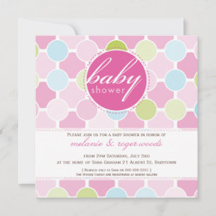 BABY SHOWER INBJUDAN: Fizzy spots 9SQ Inbjudningar