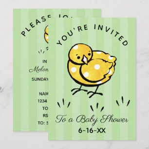Baby Shower-inbjudan för Chick för liten Gult Inbjudningar
