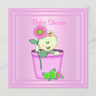 BABY SHOWER-INBJUDAN FÖR FLÖDESPOT ROSA BABY SHOWE INBJUDNINGAR