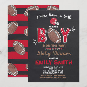 Baby Shower-inbjudan för fotbollsbabyskor Inbjudningar