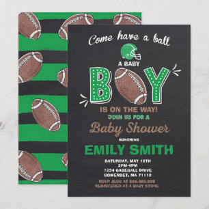 Baby Shower-inbjudan för fotbollsbabyskor Inbjudningar