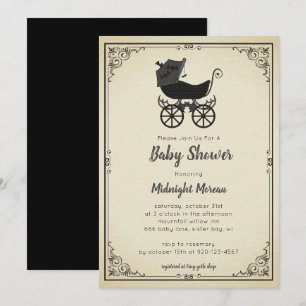 Baby Shower-inbjudan för Gothic Barnvagn Fladdermu Inbjudningar