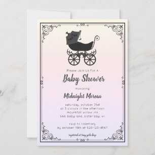 Baby Shower-inbjudan för Gothic Barnvagn Fladdermu Inbjudningar