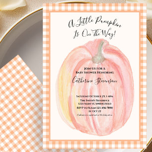 Baby shower inbjudan för Höst tema med litet pumpo