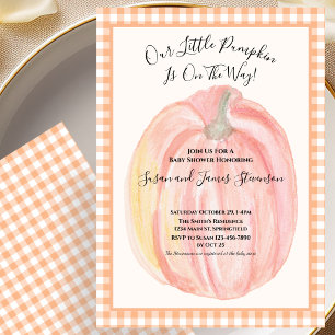 Baby shower-inbjudan för hösttema med litet pumpor inbjudningar