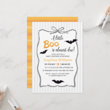 Baby shower inbjudan för Little Boo Halloween.