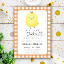 Baby shower-inbjudan för Little Chicken