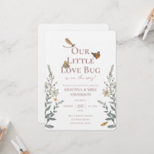 Baby Shower-inbjudan för Little Kärlek Kryp QR-kod