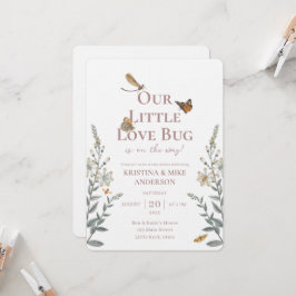 Baby Shower-inbjudan för Little Kärlek Kryp QR-kod Inbjudningar