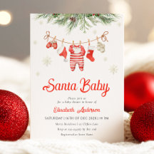 Baby Shower-inbjudan för Santa Baby