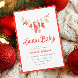 Baby Shower-inbjudan för Santa Baby Inbjudningar