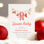 Baby Shower-inbjudan för Santa Baby Inbjudningar<br><div class="desc">Festive Red Santa inspirerade till en kallduschinbjudan till ett barn i riken rött färg för att ange tonen för din händelse.</div>