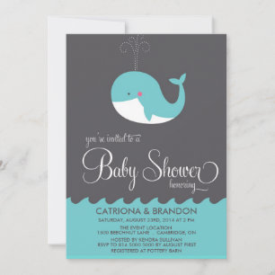 Baby Shower Inbjudan för val av Cute Blue Baby