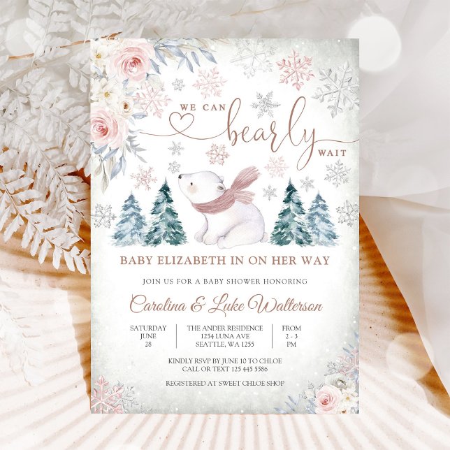 Baby Shower-inbjudan för Vinterbjörn Inbjudningar (Skapare uppladdad)