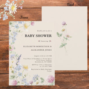 Baby Shower-inbjudan för Wildflower-par Inbjudningar