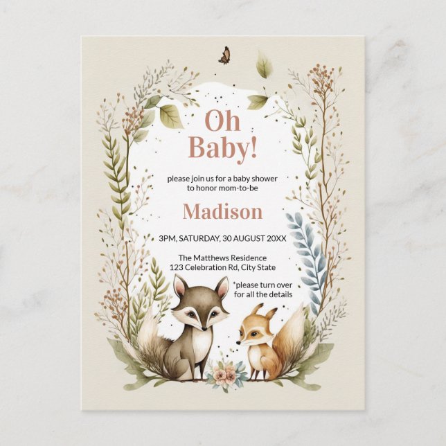 Baby Shower Inbjudan Girl (Framsida)